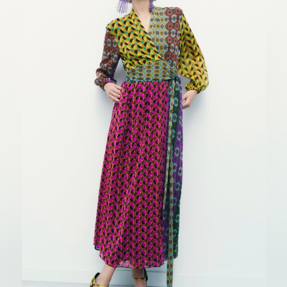 Zara printed midi dress